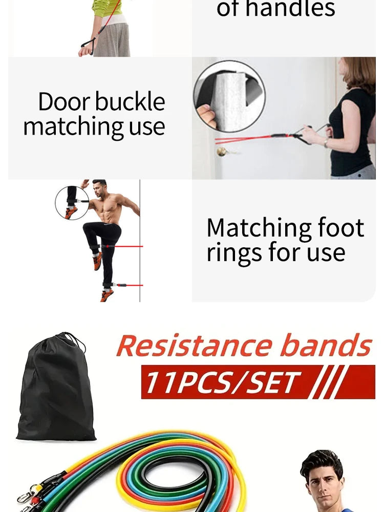 PeakBands 11-Piece Resistance Band Kit — Handles, Door Anchor & Carry Bag